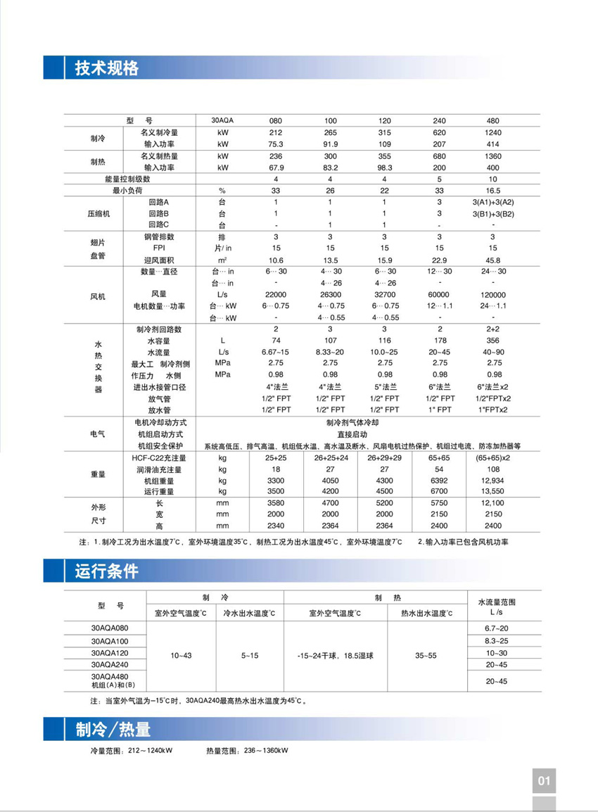 開利30AQA 活塞式空氣機組技術規(guī)格 開利30AQA 活塞式空氣機組技術規(guī)格